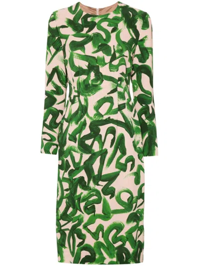 DRIES VAN NOTEN PRINTED MIDI DRESS