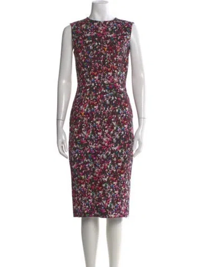 Pre-owned Dries Van Noten Printed Midi Length Dress In Black