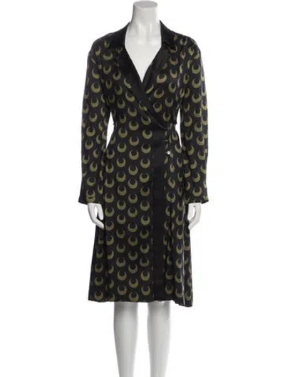 Pre-owned Dries Van Noten Printed Midi Length Dress In Blue