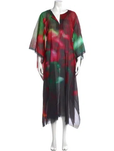Pre-owned Dries Van Noten Printed Midi Length Dress In Multi