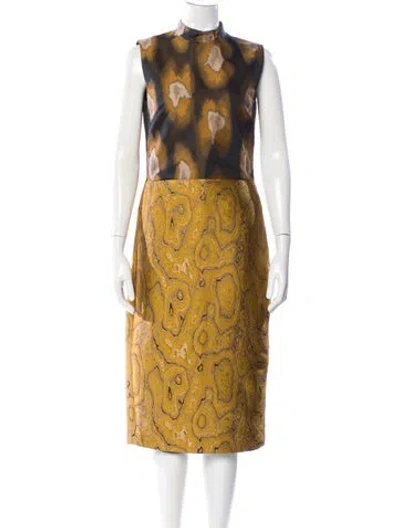 Pre-owned Dries Van Noten Printed Midi Length Dress In Multi