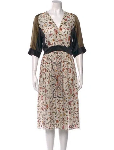 Pre-owned Dries Van Noten Printed Midi Length Dress In Neutral