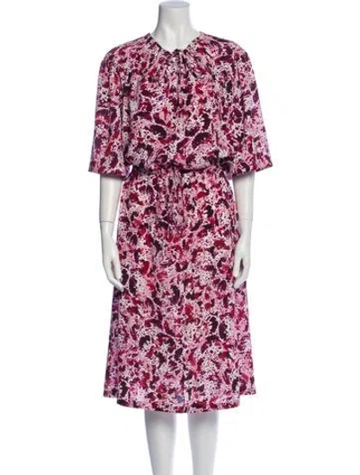Pre-owned Dries Van Noten Printed Midi Length Dress In Pink