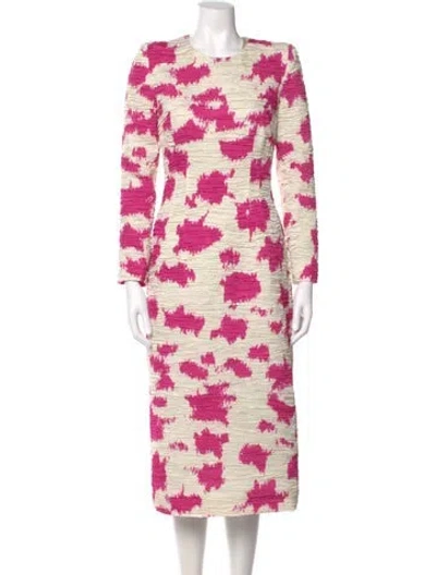 Pre-owned Dries Van Noten Printed Midi Length Dress In Pink