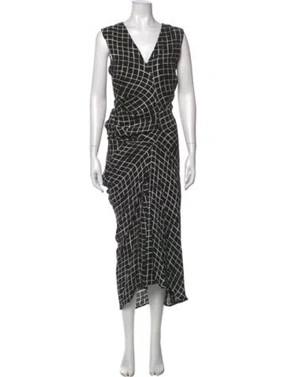 Pre-owned Dries Van Noten Printed Midi Length Dress W/ Tags In Black