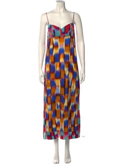 Pre-owned Dries Van Noten Printed Midi Length Dress In Yellow