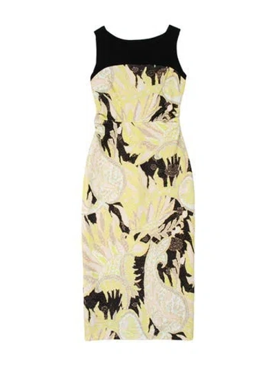 Pre-owned Dries Van Noten Printed Midi Length Dress In Yellow