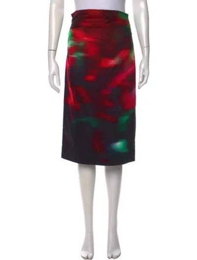 Pre-owned Dries Van Noten Printed Midi Length Skirt In Black