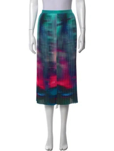 Pre-owned Dries Van Noten Printed Midi Length Skirt In Blue