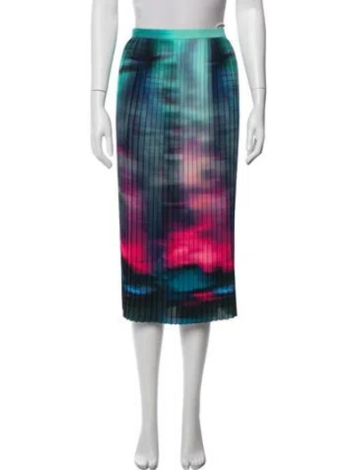 Pre-owned Dries Van Noten Printed Midi Length Skirt In Blue