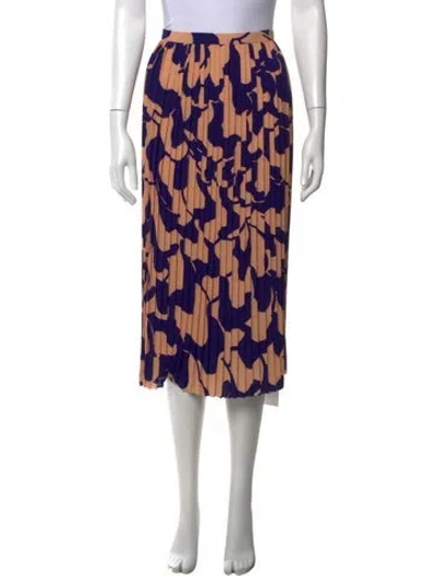 Pre-owned Dries Van Noten Printed Midi Length Skirt In Brown