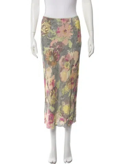 Pre-owned Dries Van Noten Printed Midi Length Skirt In Green