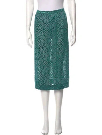 Pre-owned Dries Van Noten Printed Midi Length Skirt In Green