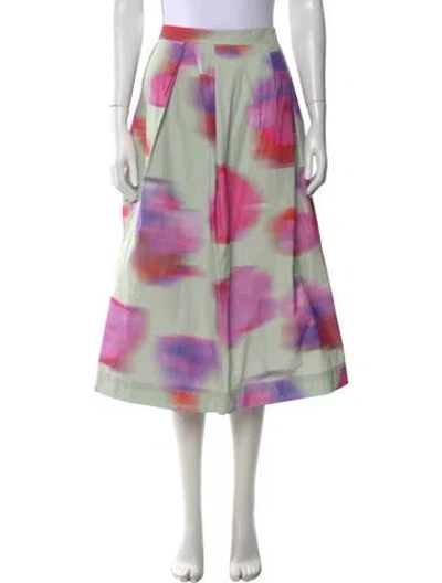 Pre-owned Dries Van Noten Printed Midi Length Skirt In Green