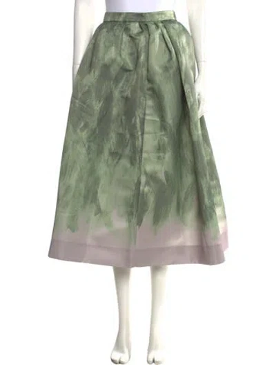 Pre-owned Dries Van Noten Printed Midi Length Skirt In Green