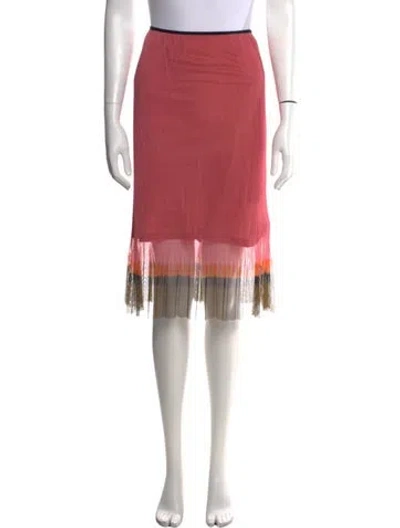Pre-owned Dries Van Noten Printed Midi Length Skirt In Pink