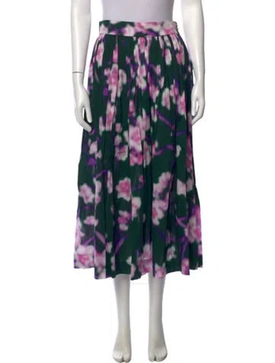 Pre-owned Dries Van Noten Printed Midi Length Skirt In Purple
