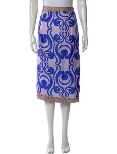 Pre-owned Dries Van Noten Printed Midi Length Skirt In Purple