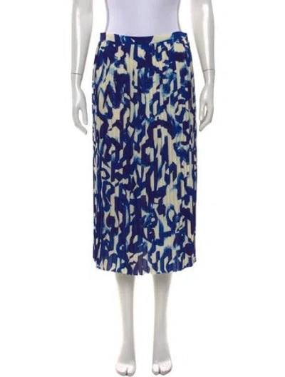 Pre-owned Dries Van Noten Printed Midi Length Skirt W/ Tags In Blue