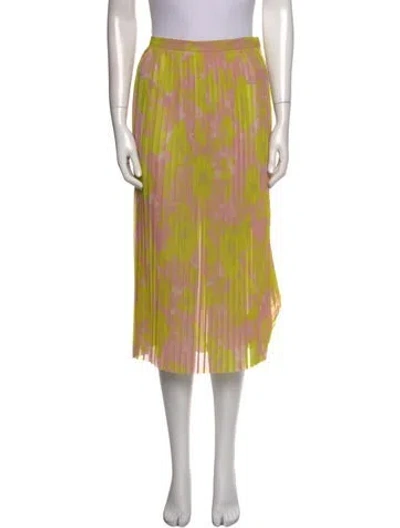 Pre-owned Dries Van Noten Printed Midi Length Skirt W/ Tags In Green