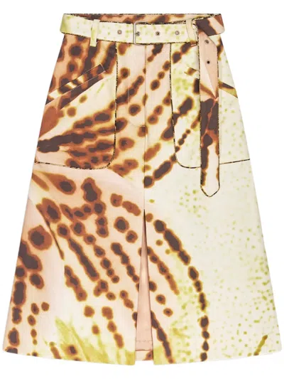 DRIES VAN NOTEN PRINTED MIDI SKIRT