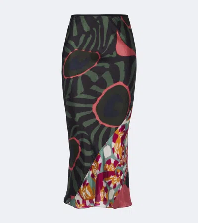 Dries Van Noten Printed Midi Skirt In Multi
