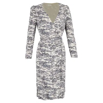 Dries Van Noten Printed Midi Wrap Dress In Multicolor Viscose In Neutral