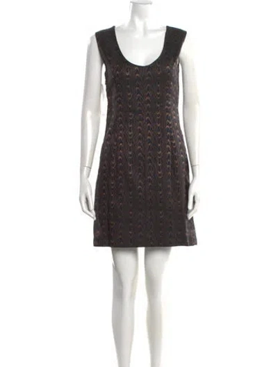 Pre-owned Dries Van Noten Printed Mini Dress In Blue