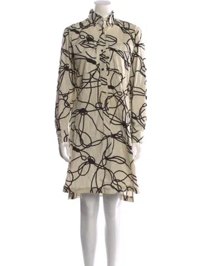 Pre-owned Dries Van Noten Printed Mini Dress In Neutral