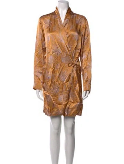 Pre-owned Dries Van Noten Printed Mini Dress In Orange