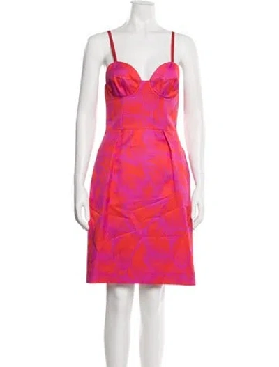 Pre-owned Dries Van Noten Printed Mini Dress In Red