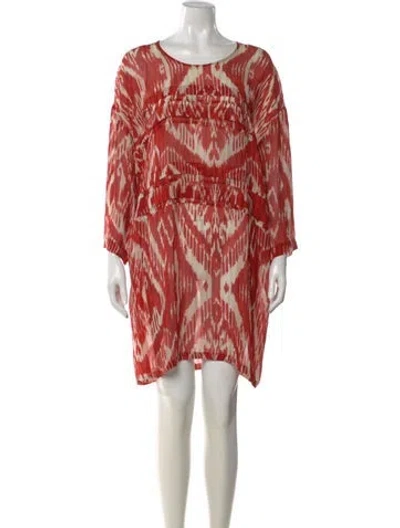 Pre-owned Dries Van Noten Printed Mini Dress In Red