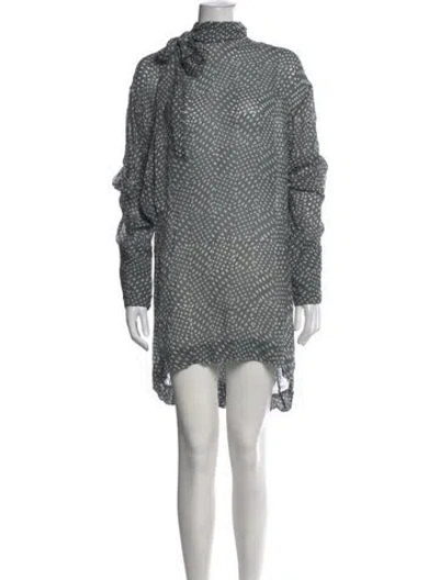 Pre-owned Dries Van Noten Printed Mini Dress W/ Tags In Grey