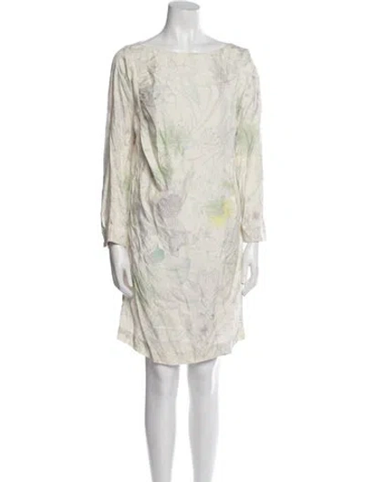 Pre-owned Dries Van Noten Printed Mini Dress In White