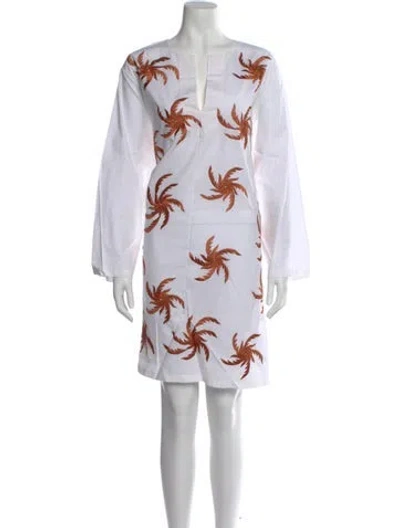 Pre-owned Dries Van Noten Printed Mini Dress In White