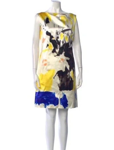 Pre-owned Dries Van Noten Printed Mini Dress In White