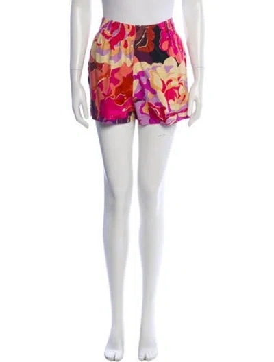 Pre-owned Dries Van Noten Printed Mini Shorts In Yellow