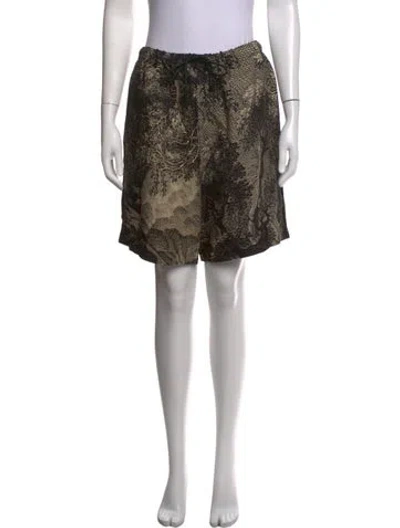 Pre-owned Dries Van Noten Printed Mini Shorts In Yellow