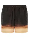 Dries Van Noten Gradient Pattern Swim Trunks In Brown