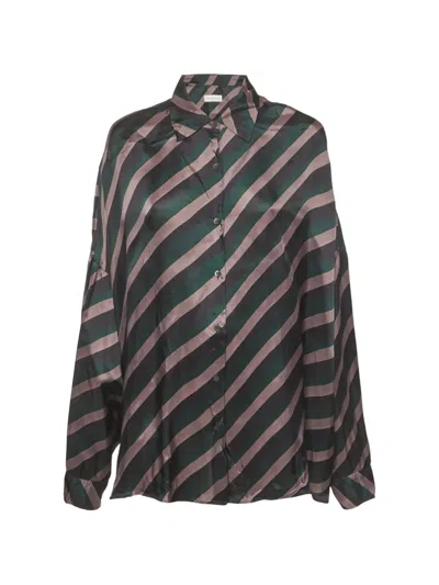 Pre-owned Dries Van Noten Printed Oversized Shirt In Green