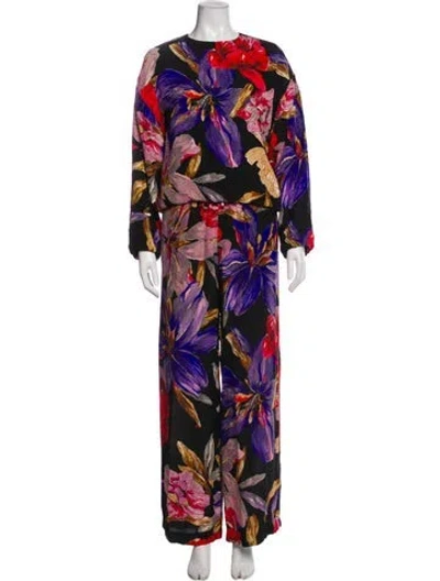 Pre-owned Dries Van Noten Printed Pant Set In Black