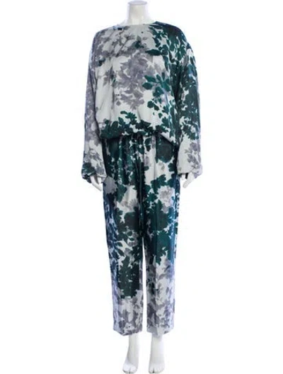 Pre-owned Dries Van Noten Printed Pant Set In Green