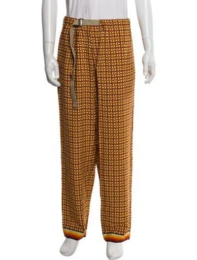 Pre-owned Dries Van Noten Printed Pants W/ Tags In Orange