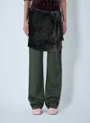 Dries Van Noten Printed Pants With Contrast Overlay In Multi