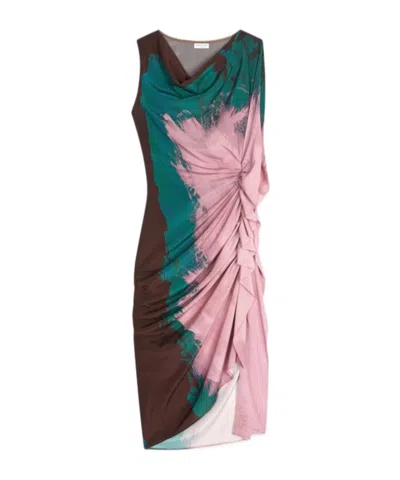 Dries Van Noten Printed Pendant Dress In Pink