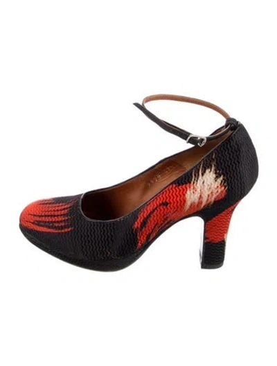 Pre-owned Dries Van Noten Printed Pumps In Black