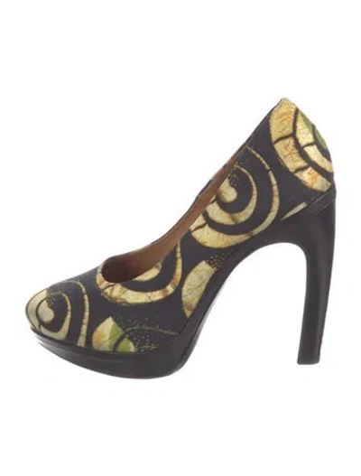 Pre-owned Dries Van Noten Printed Pumps In Blue