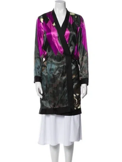 Pre-owned Dries Van Noten Printed Robe In Multi