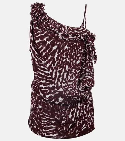 Dries Van Noten Printed Ruffled Top