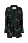 Dries Van Noten Back Slit Floral Satin Blazer